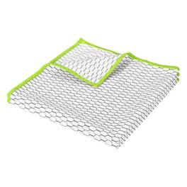 Unique Bargains - 16x16 Inches Fish Scale Microfiber Cloth, 2pcs Ultra Absorbent Lint Free Towel for Glass, Mirror, Kitchen, Cars, Dish - Green