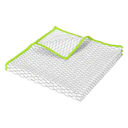 Front. Unique Bargains - 16x16 Inches Fish Scale Microfiber Cloth, 2pcs Ultra Absorbent Lint Free Towel for Glass, Mirror, Kitchen, Cars, Dish - Green.