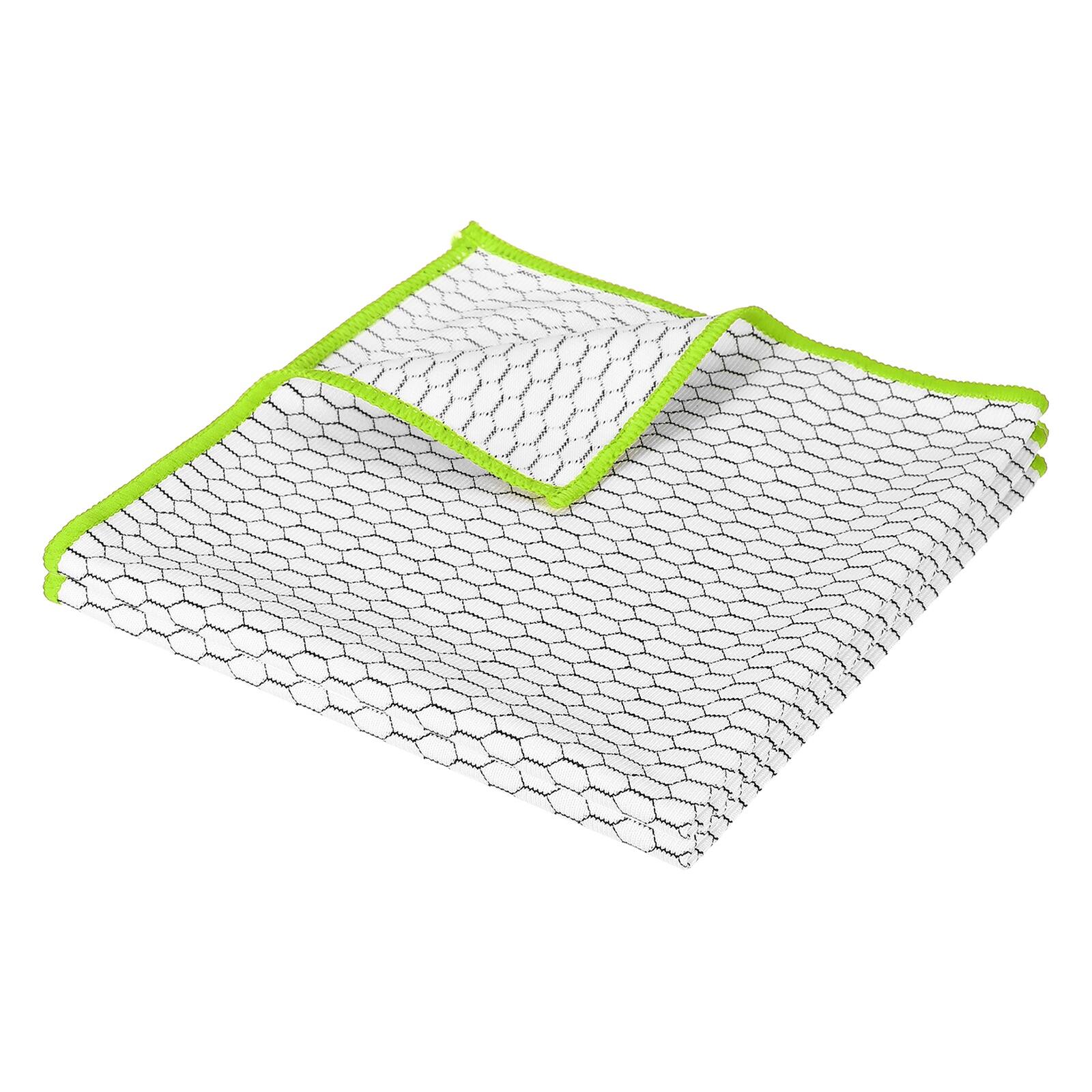 Front. Unique Bargains - 16x16 Inches Fish Scale Microfiber Cloth, 2pcs Ultra Absorbent Lint Free Towel for Glass, Mirror, Kitchen, Cars, Dish - Green.