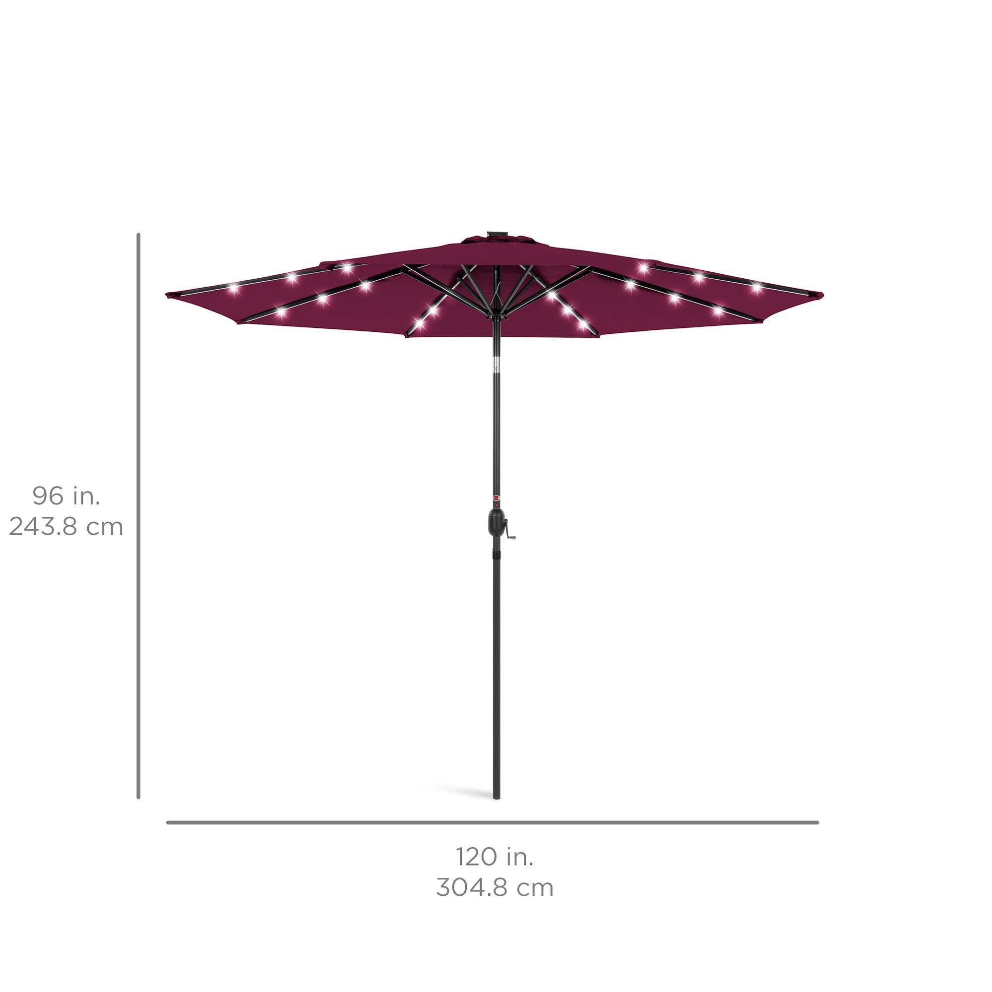 The corrected text is:

96 in. 243.8 cm  
120 in. 304.8 cm