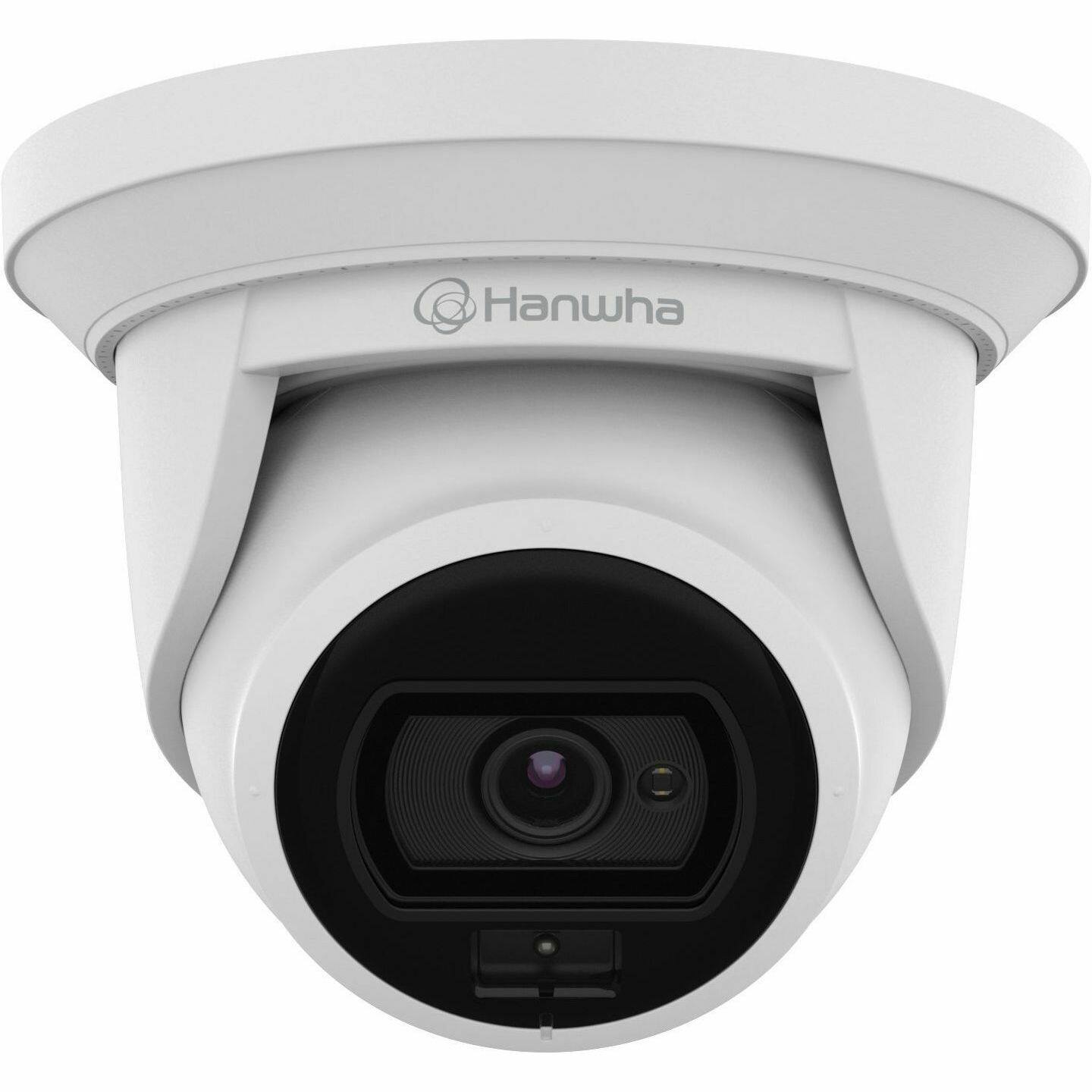 Alt View 2. Samsung - Wisenet 4 Megapixel Network Camera - Color - Turret - White - H.265, H.264, MJPEG - 3 mm Fixed Lens - 30 fps - IP66 - White.
