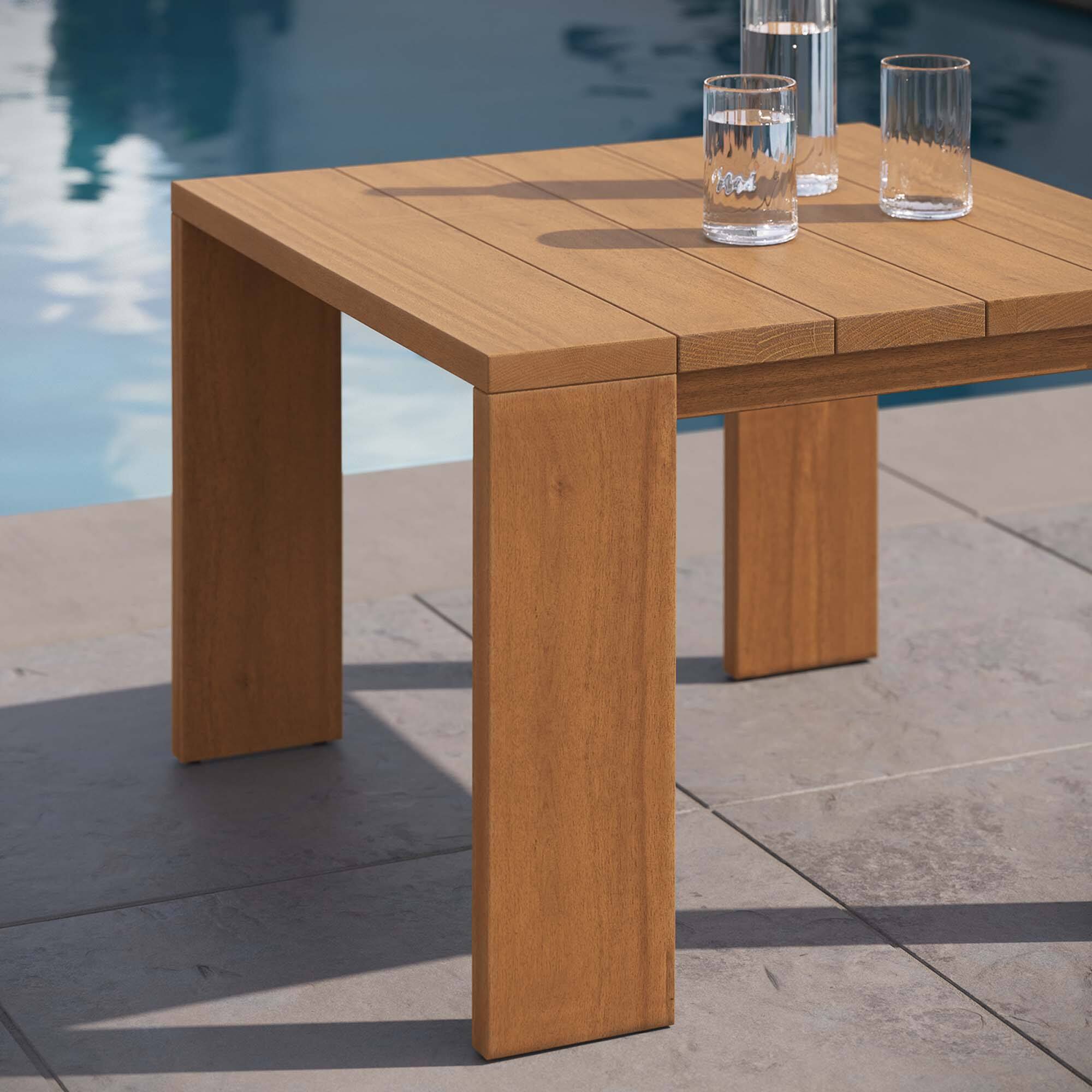 Alt View 2. Modway - Tahoe Outdoor Patio Acacia Wood Side Table by Modway - Natural.