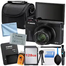 Canon - PowerShot G7 X Mark III Camera with 128GB Card + Case + ZeeTech Starter - Black