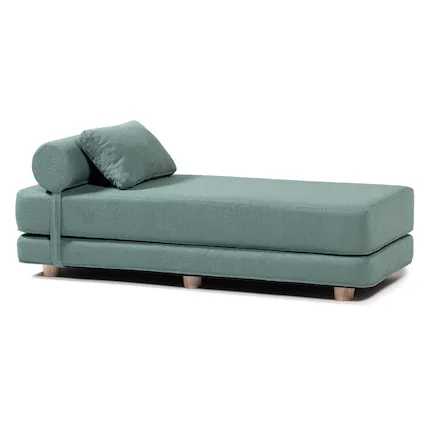 Front. Jaxx - Jaxx Avida Daybed Fold Out Queen Sleeper, Premium Boucle: Green - Green.