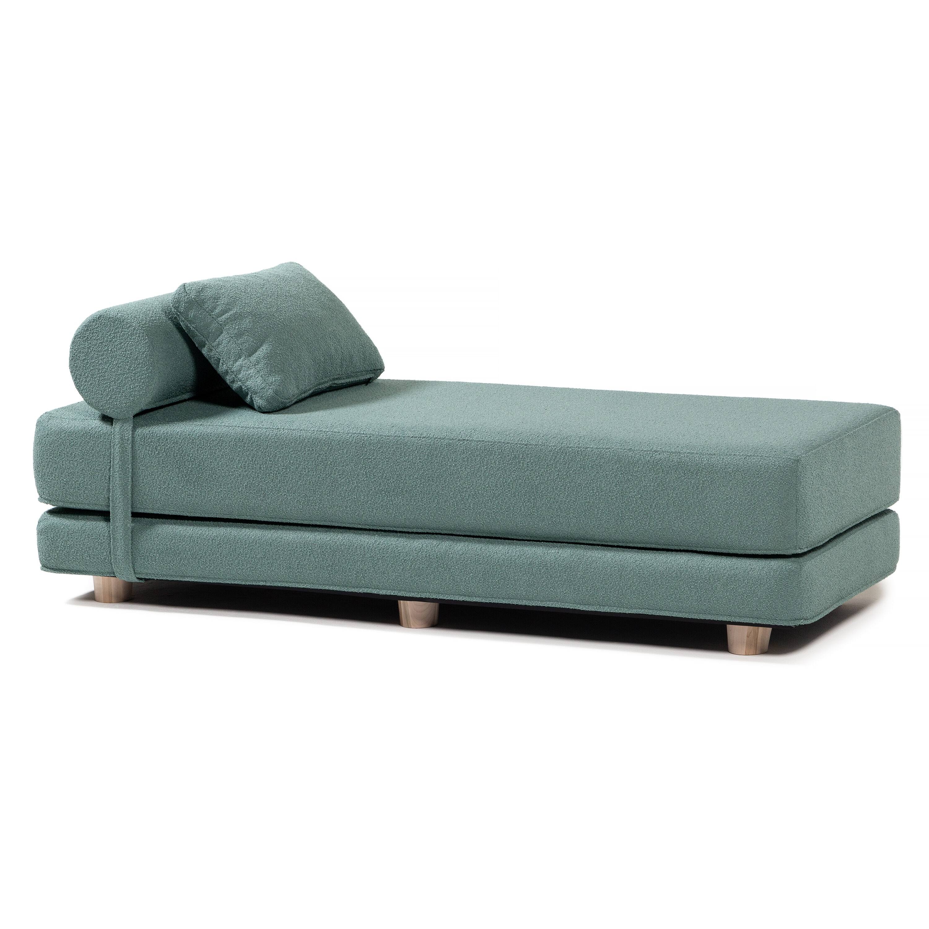 Front. Jaxx - Jaxx Avida Daybed Fold Out Queen Sleeper, Premium Boucle: Green - Green.