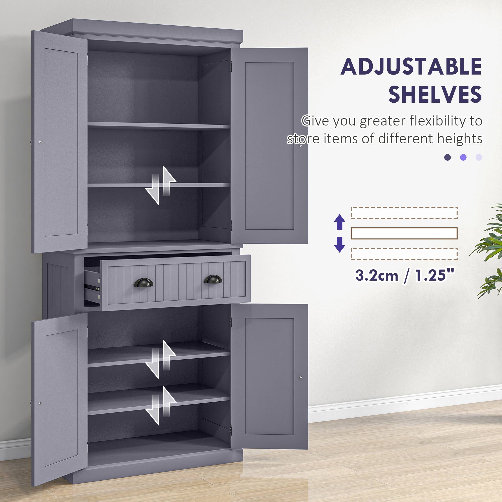 ADJUSTABLE SHELVES  
Give you greater flexibility to store items of different heights  

3.2cm / 1.25"