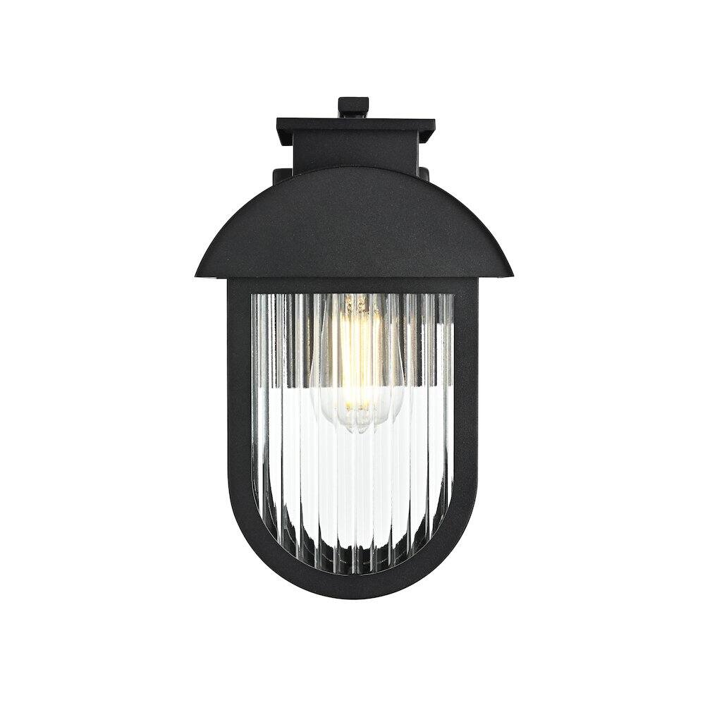 Alt View 1. Elegant Lighting - Albert 7 inch Outdoor Pendant in Black - Black.