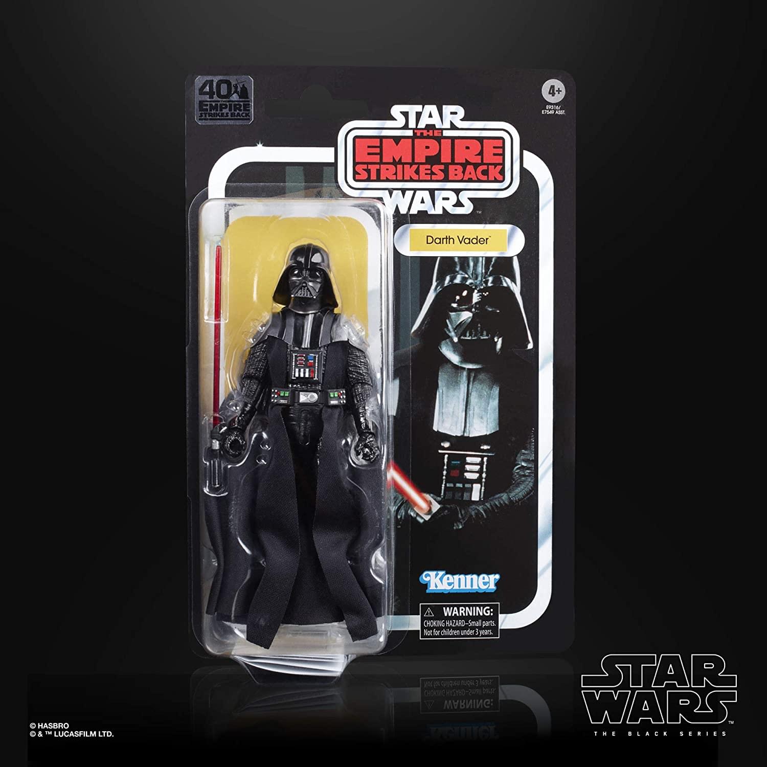 40th EMPIRE STRIKES BACK  
STAR WARS  
Darth Vader  
Kenner  
HASBRO  
& © LUCASFILM LTD.  

WARNING: CHOKING HAZARD - Small parts. Not for children under 3 years.  

STAR WARS  
THE BLACK SERIES