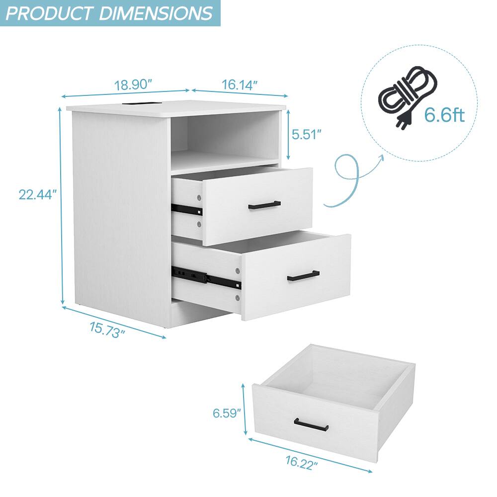 PRODUCT DIMENSIONS

- Width: 18.90"
- Depth: 16.14"
- Height: 22.44"
- Drawer Height: 5.51"
- Drawer Width: 15.73"
- Drawer Depth: 6.59"
- Tray Width: 16.22"
- Cord Length: 6.6ft