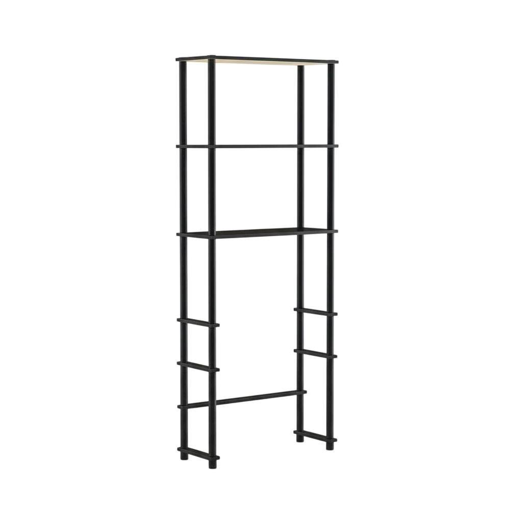 Front. FurniFact - Espresso Toilet Space Saver with 3 Shelves and Sturdy Design - Espresso/Black.