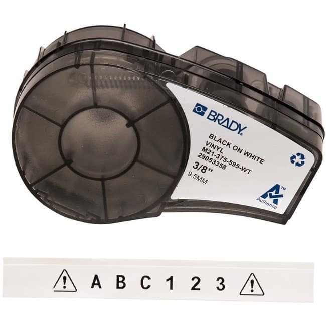 BRADY - Multipurpose Label - x 3/8" Width x 21 ft Length - Cartridge - Permanent Adhesive - Rectangle - Thermal Transfer