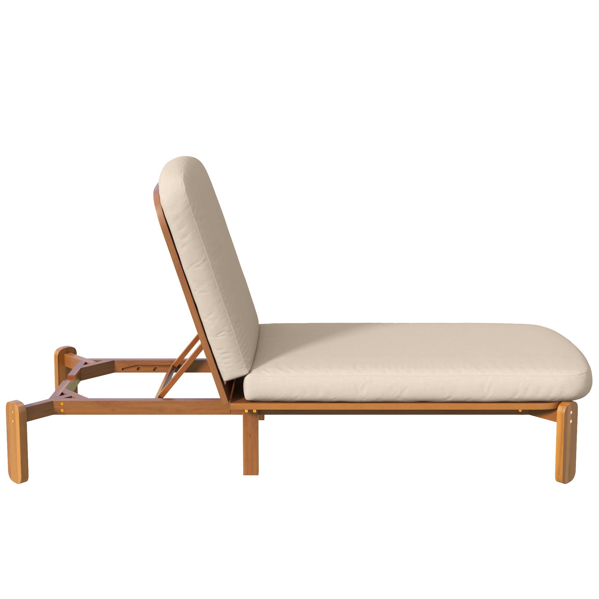 Alt View 10. Whisen - Outdoor Adjustable Reclining Chaise Lounge with Thick Cushions for Patio, Poolside, or Beach - Brown.