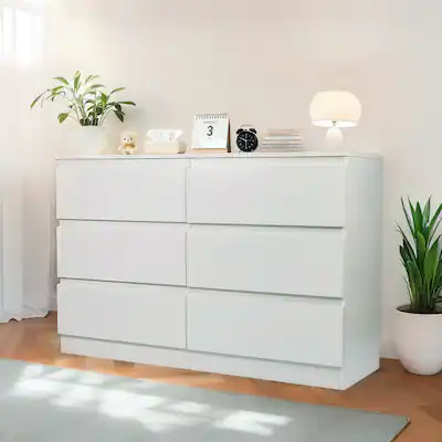 Forest'nSky 6 Drawer Dresser with Spacious Countertop and Concealed Handles for Bedroom White DC-03 - Best Buy Forest'nSky 6 Drawer Dresser with Spacious Countertop and Concealed Handles for Bedroom White DC-03 - Best Buy