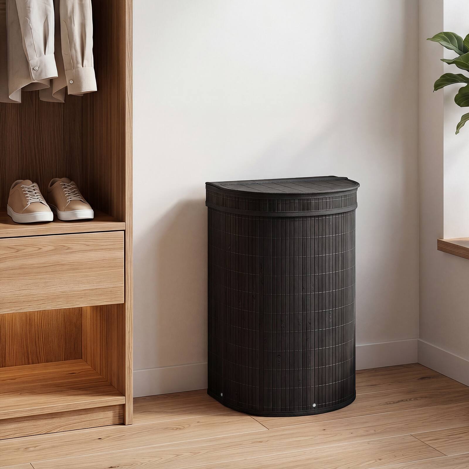 Alt View 3. Costway - Costway 16 Gal Capacity Clothes Hamper with Removable Liner, Metal Frame, Zippered Lid - Black.