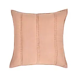 Manhattan Lane - Rawi Square Euro Pillow Sham, 26 Inch Channel Stitch Ramie Cotton - Clay