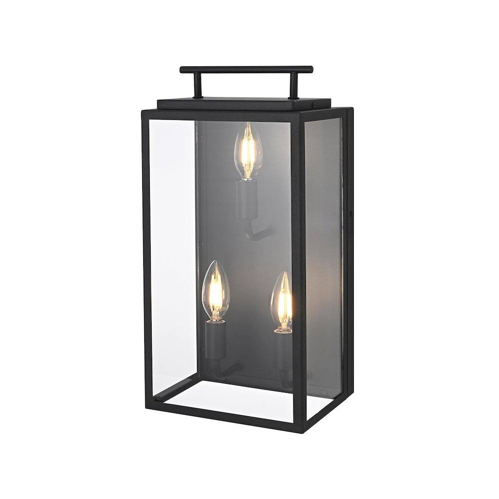 Angle. Elegant Lighting - Valentin 8 Inch Outdoor Wall Sconce In Black - Black.