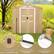 The image features a wooden shed with a lockable handle, a smooth sliding rail, and a door ramp. These features provide convenience and security for the user. The lockable handle ensures that personal items are kept safe, while the smooth sliding rail allows for easy access to the shed. The door ramp provides easy access for wheeled tools, making it a practical and functional addition to the shed.