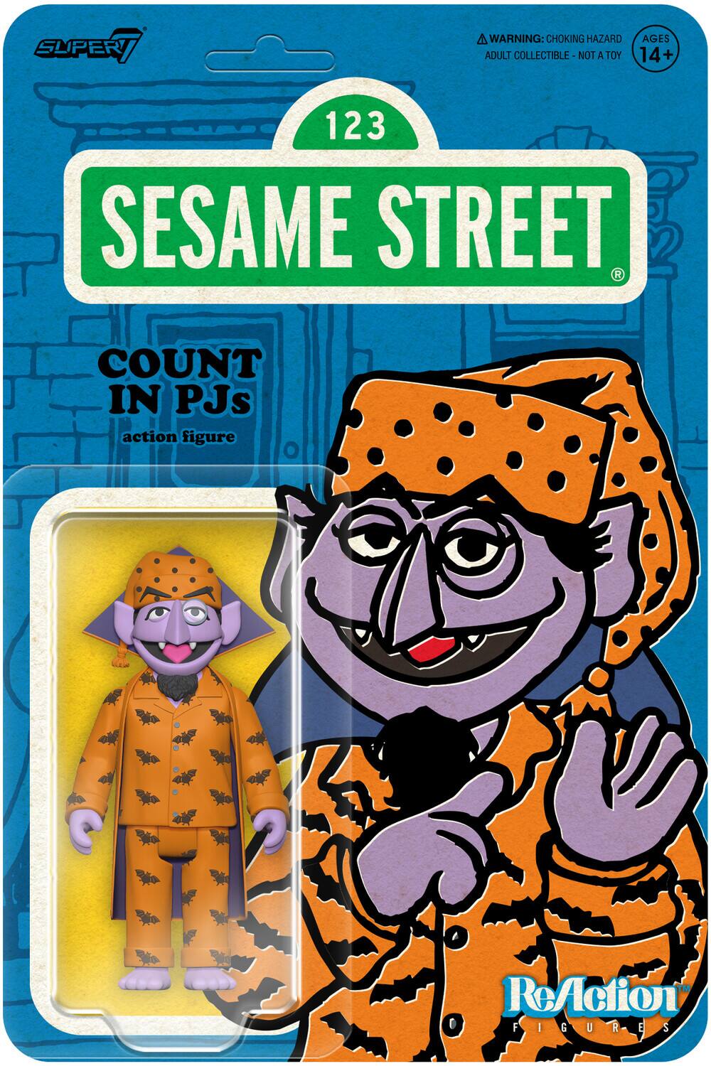 Super7 - Sesame Street - ReAction Figures Wv6 - Count Von Count (PJs) - COLLECTIBLES
