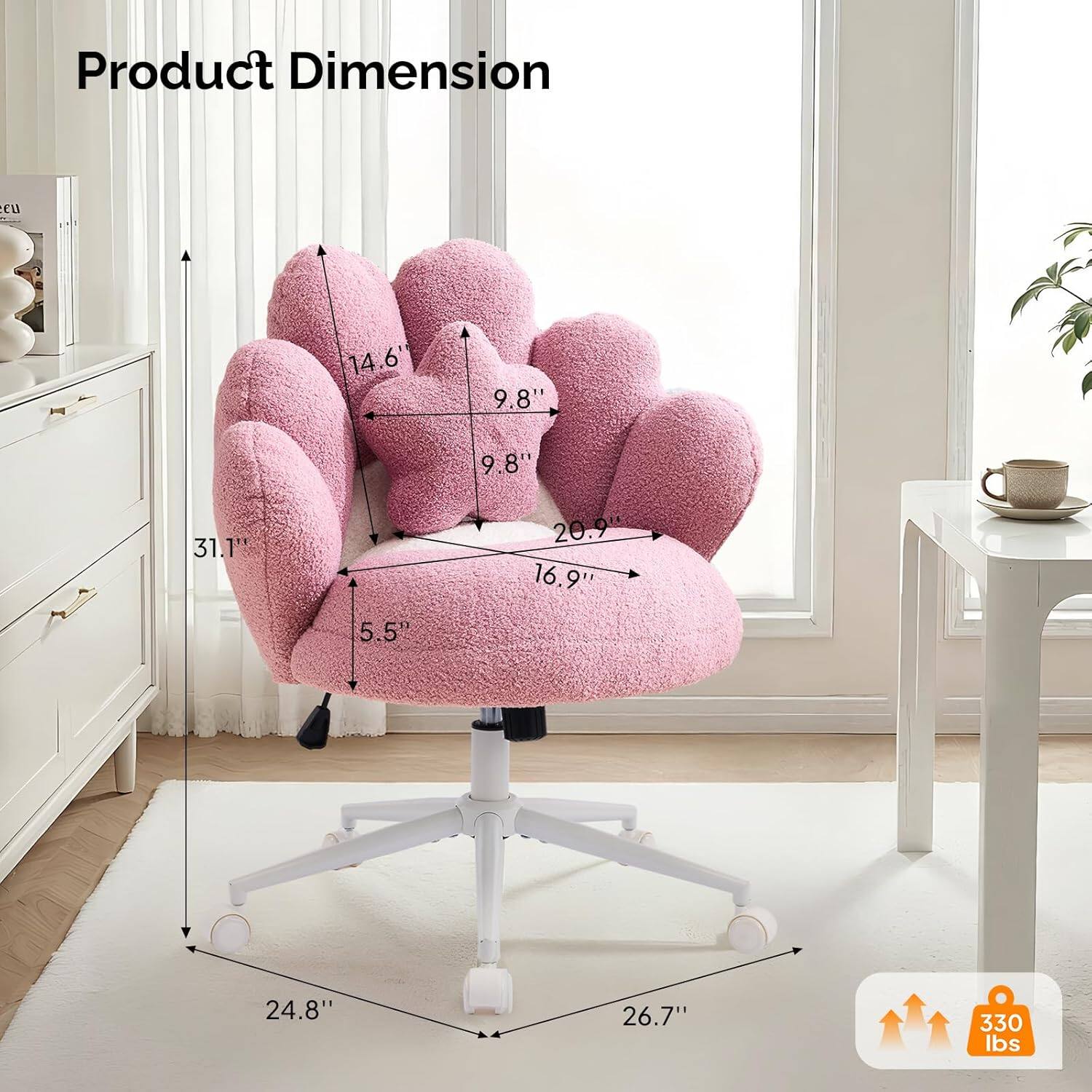 Product Dimension: 14.6" x 9.8" x 9.8" x 31.1" x 5.5" x 20.9" x 16.9" x 24.8" x 26.7"  
Weight: 330 lbs