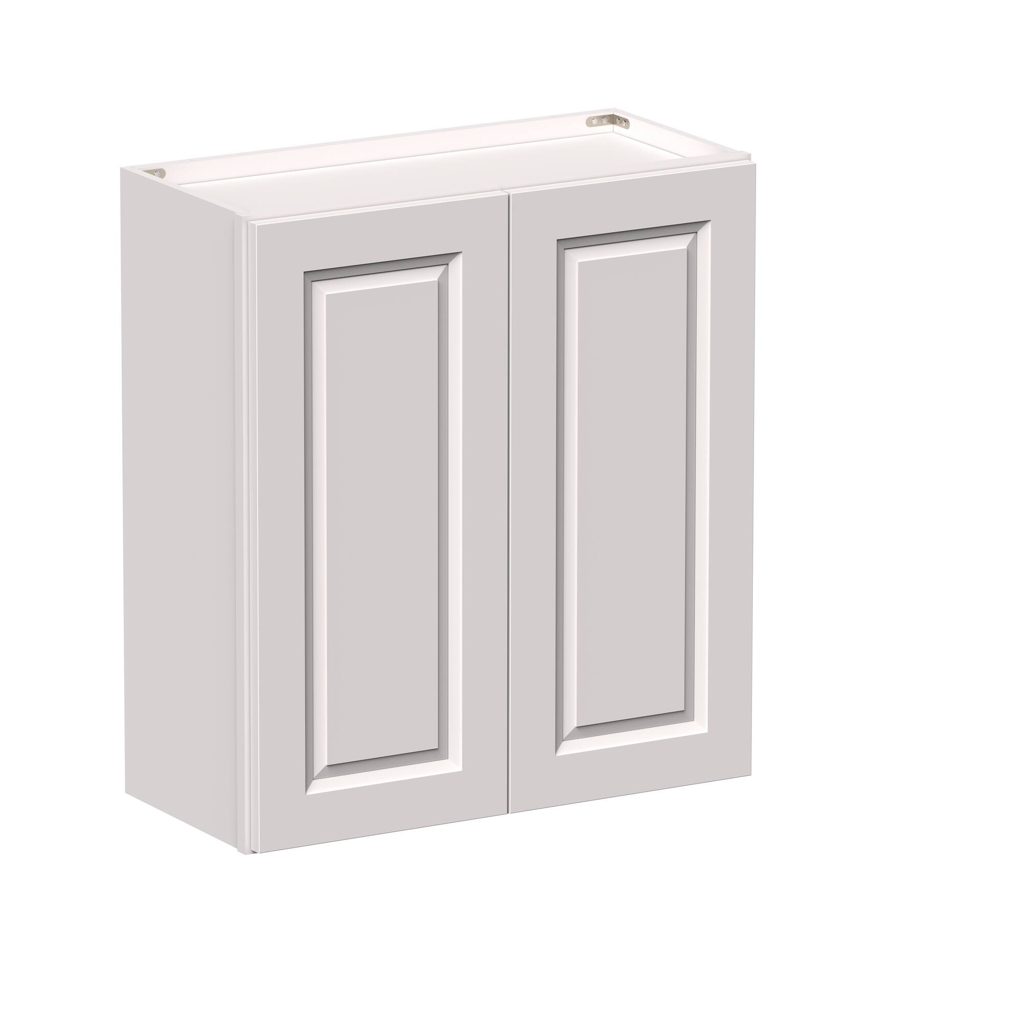 Angle. Boyel Living - 27-in W x 30-in H x 12-in D Shaker RTA Kitchen Wall Cabinet with Soft-Close Doors - Glacier White.