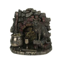 Veronese Design - Little Wicked Conjuring Corner Finish Cat Witch Statue 5 Inches High - Bronze