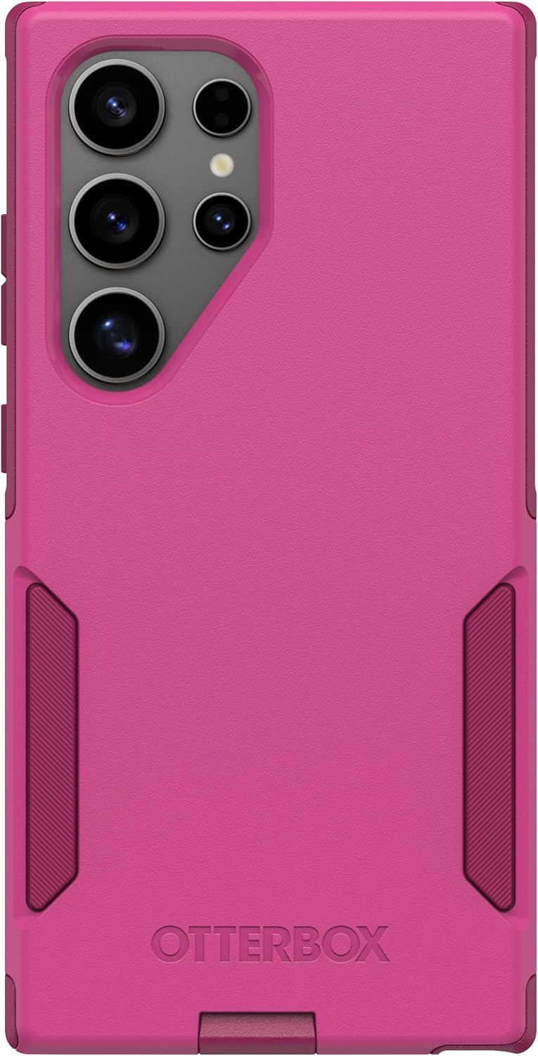 Left. OtterBox - OtterBox - Commuter Series Hard Shell for Samsung Galaxy S24 Ultra - Into The Fuchsia (Pink).