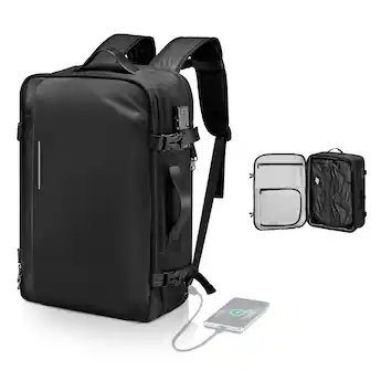 best comfortable travel backpack with locks MATEIN Rolling Wheels, Roller Backpack for Men Women, Blue USB Charging Port Pro Backpack 34L | Mid-Sized