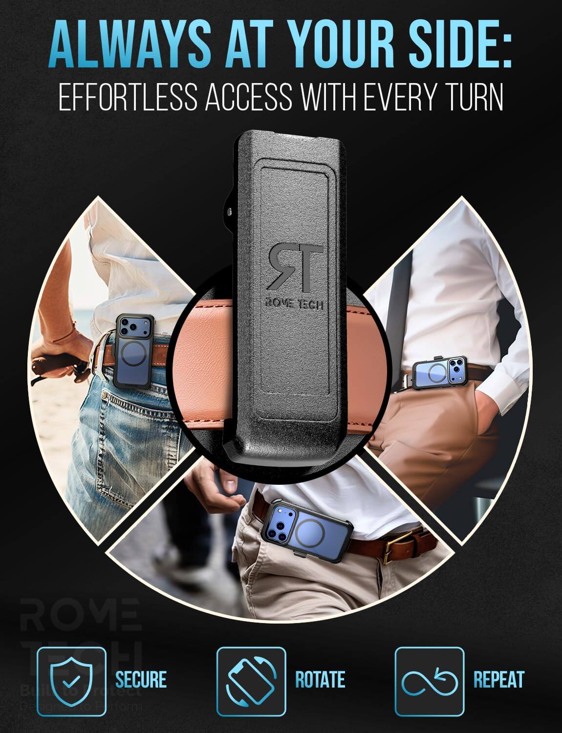 ALWAYS AT YOUR SIDE: EFFORTLESS ACCESS WITH EVERY TURN

ROME TECH

SECURE
ROTATE
REPEAT