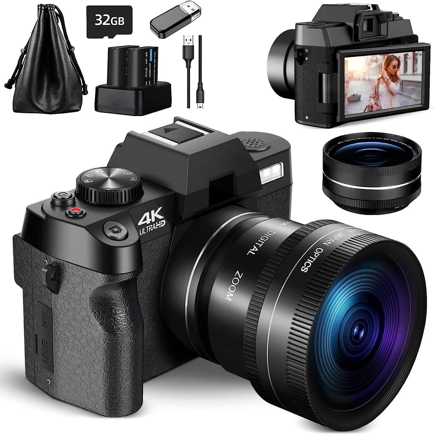 32GB  
1600min  
M  
"CO COMICS  
CO -  
MIG  
4K ULTRAHD  
DIGITAL ZOOM  
JAPAN OPTICS,  
USE