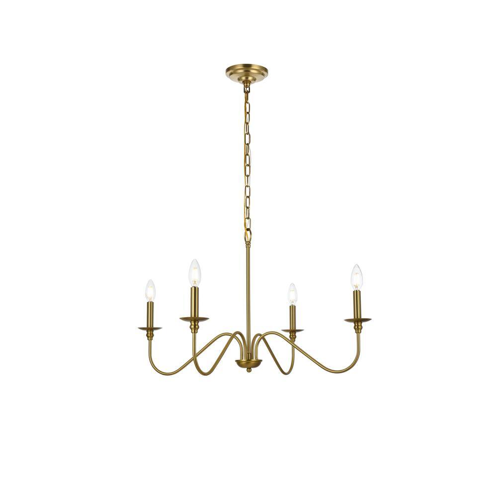 Alt View 4. Living District - Rohan 30 inch chandelier in Satin Gold - Satin Gold.