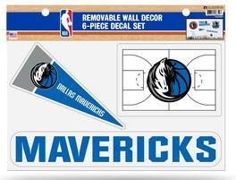 Rico Industries - Dallas Mavericks Basketball - Set of 6 Removable Wall Decal Stickers - Multi