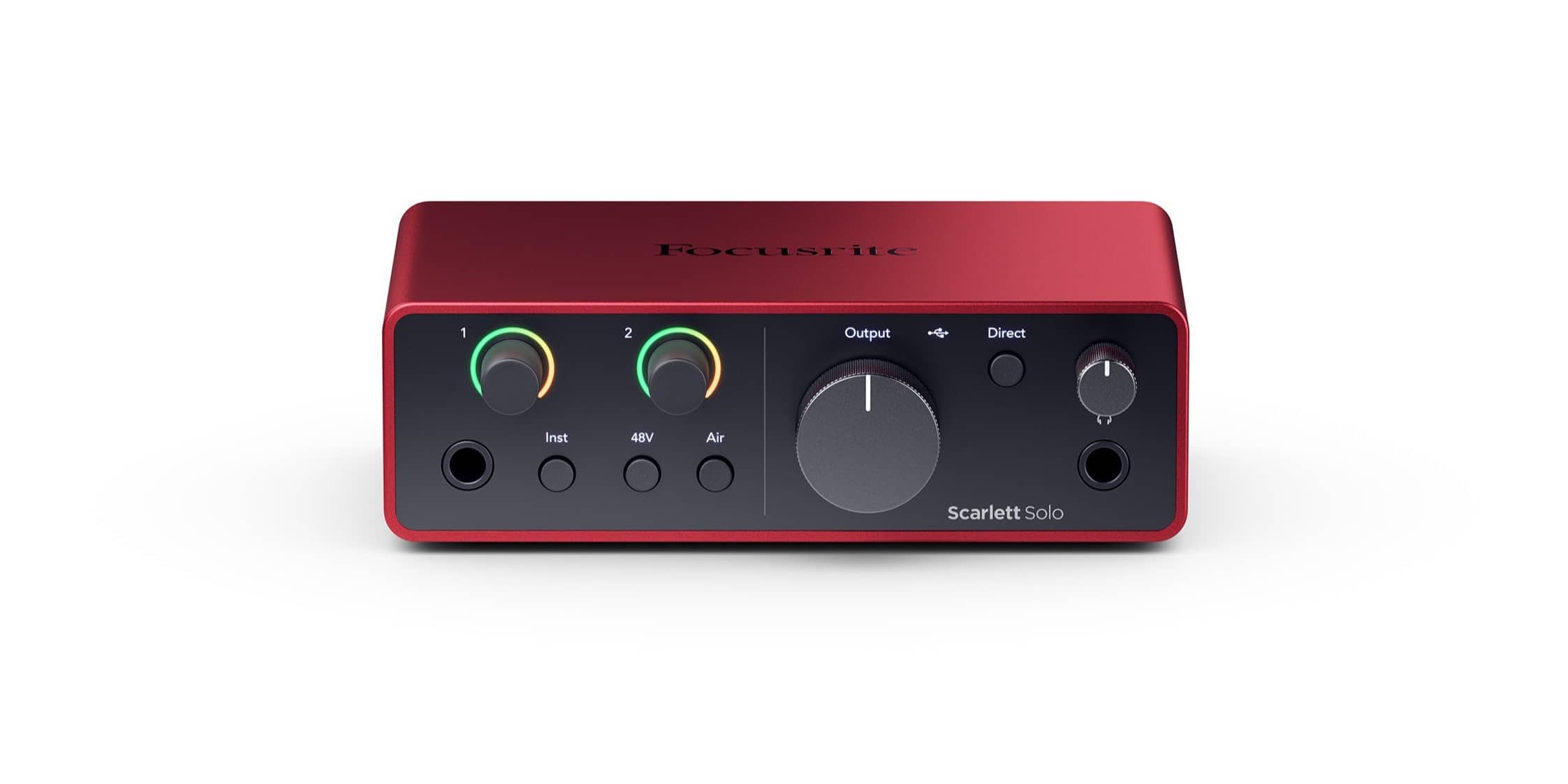 Front. Focusrite - Scarlett Solo 4th Generation Audio Interface - Red.