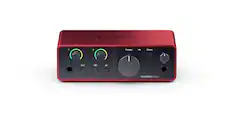 Front. Focusrite - Scarlett Solo 4th Generation Audio Interface - Red.