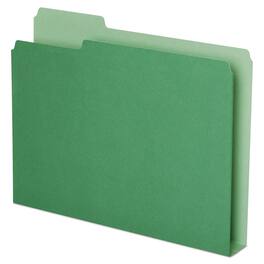 Tops Business Forms - Double Stuff File Folders, 1/3-Cut Tabs: Assorted, Letter Size, 1.5" Expansion, Green, 50/Pack