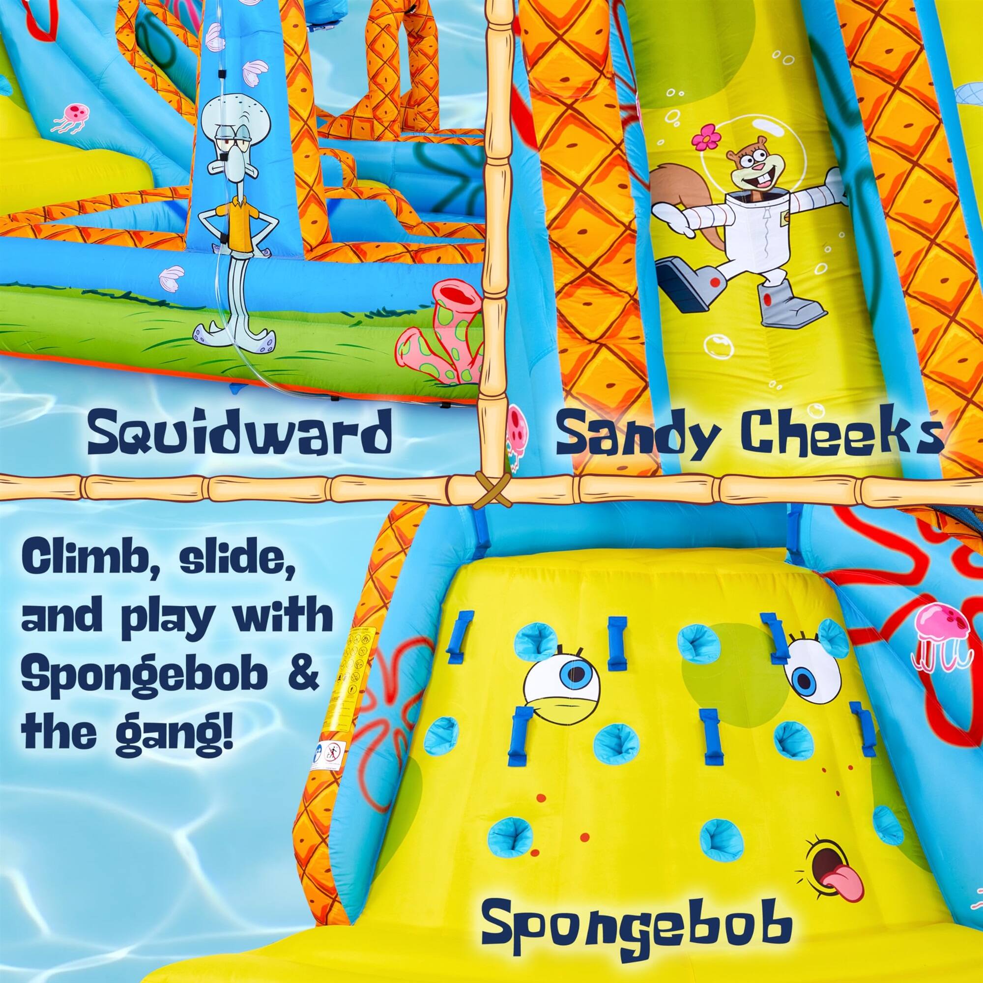 SQuidward Sandy Cheeks Climb, slide, and play with Spongebob & the gang! Spongebob