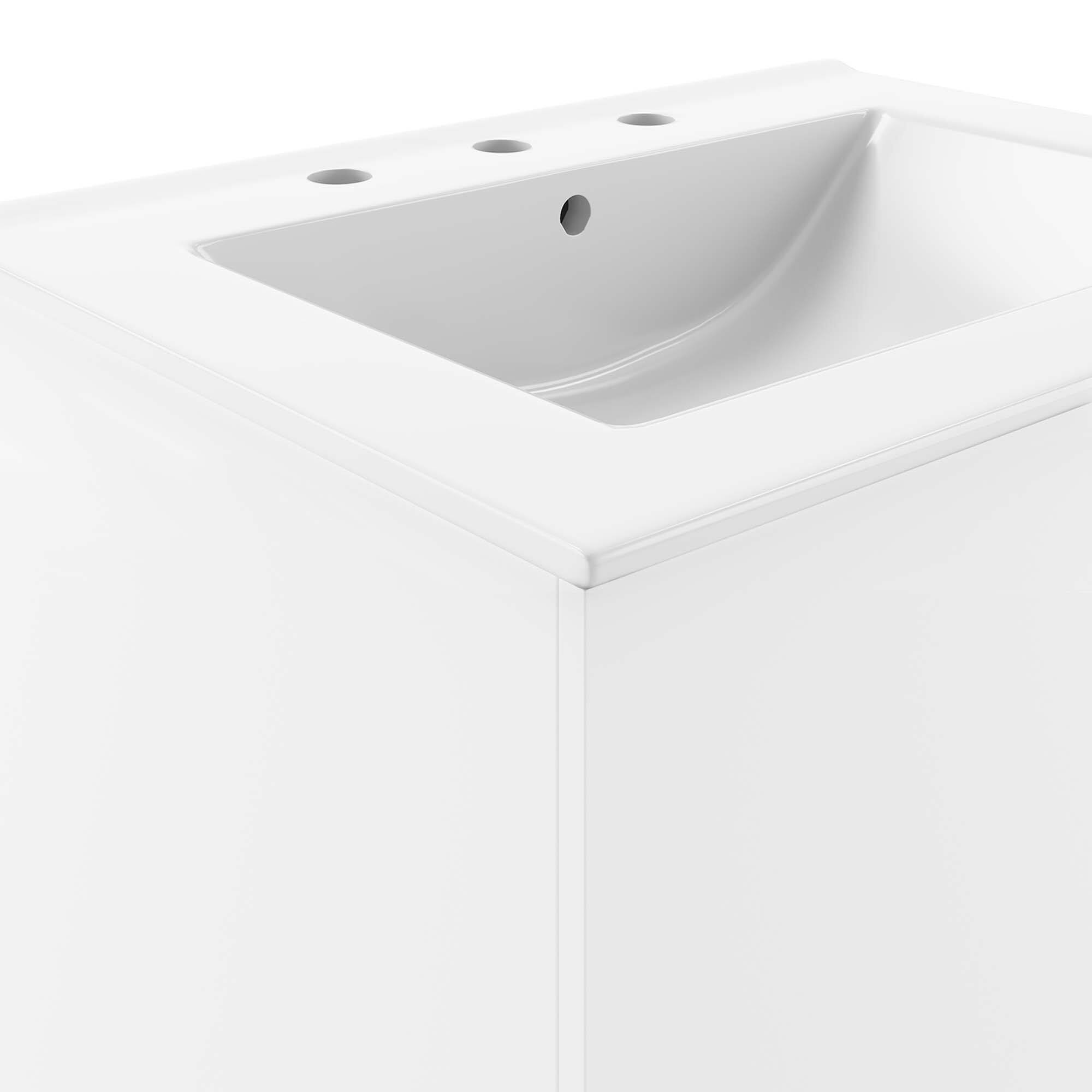 Alt View 5. Modway - Vitality Bathroom Vanity Basin Included by Modway - White White.
