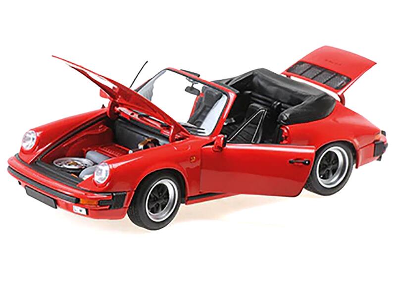 Angle. Minichamps - 1983 Porsche 911 Carrera Cabriolet 3.2 Red 1/18 Diecast Model Car by Minichamps - Red.