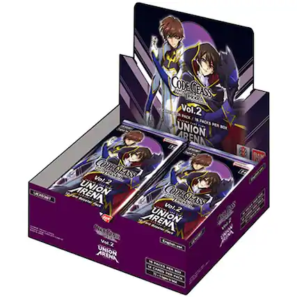 CODE GEASS Houch RD Vol.2 PACK I
16 PACKS PER UNION BOX
ARENA DE CODE GEASS CODE Vol. TANEA GEASS 2
TCOB ARENA UNION CODE Pack Vol. Tiren GEASS 2
GAN UNION CESS Vol.2 ARENA UNION PACKS PACK BAN A IE