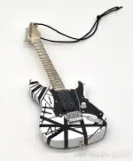 PopMarket - Eddie Van Halen - EVH Eddie Van Halen Black & White Guitar Holiday Ornament EVH-003-6 - COLLECTIBLES - Multicolor