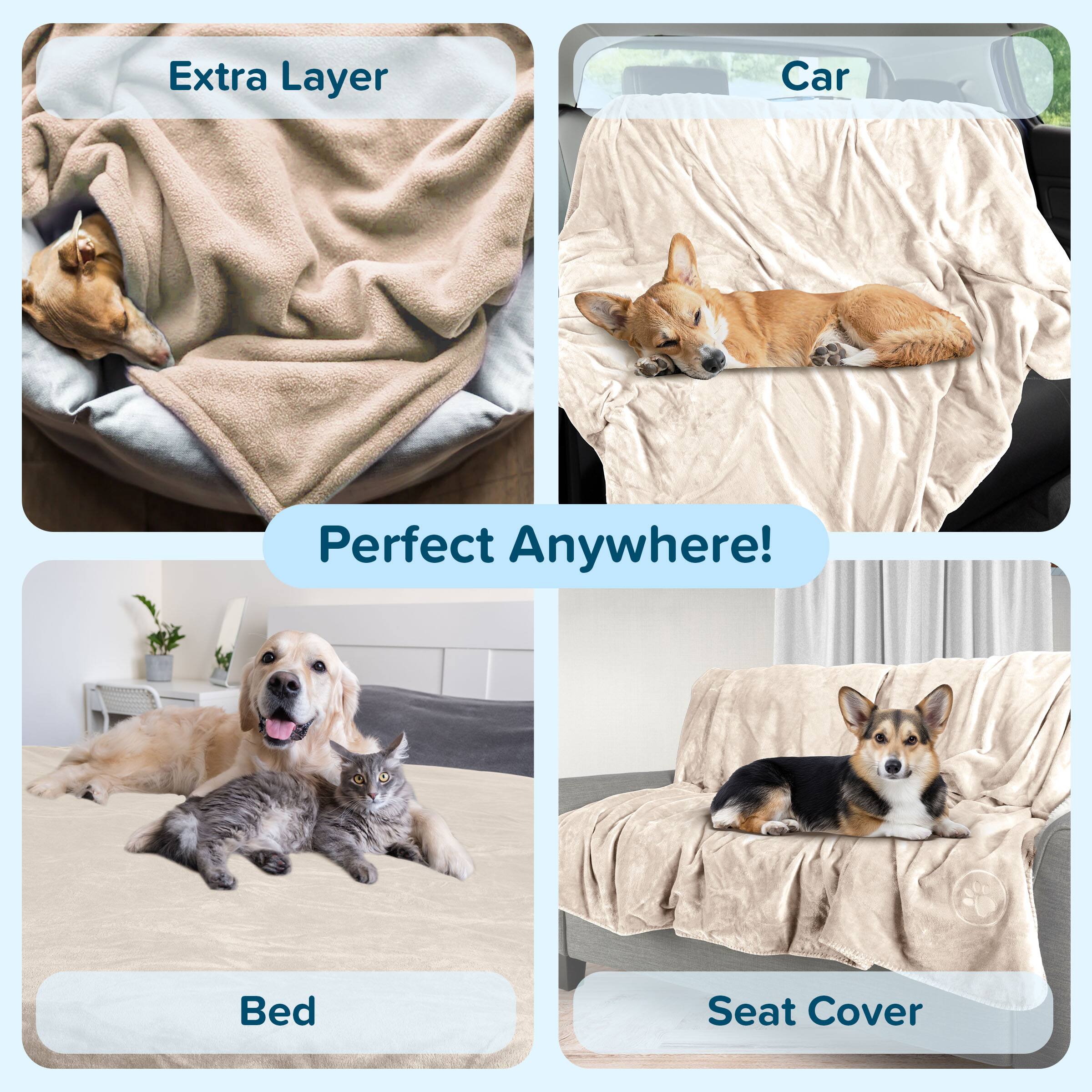 Extra Layer  
Car  
Perfect Anywhere!  
Bed  
Seat Cover