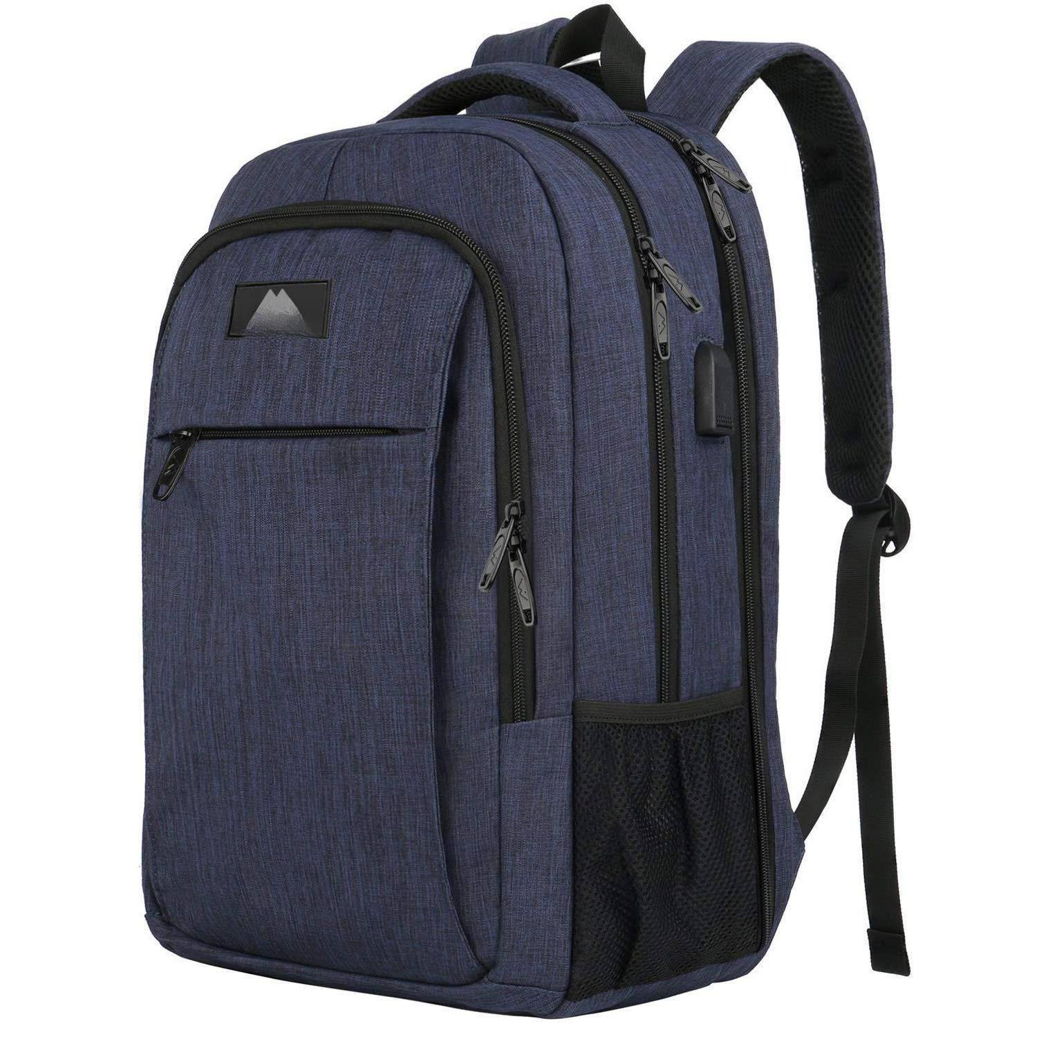 Pacoar Cade - 17 Inch Laptop Backpack Tsa Large For Travel And Business With Usb Port Water Resistant Big Flight Approved Weekender - Navy Blue-17 Inch