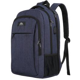 Pacoar Cade - 17 Inch Laptop Backpack Tsa Large For Travel And Business With Usb Port Water Resistant Big Flight Approved Weekender - Navy Blue-17 Inch