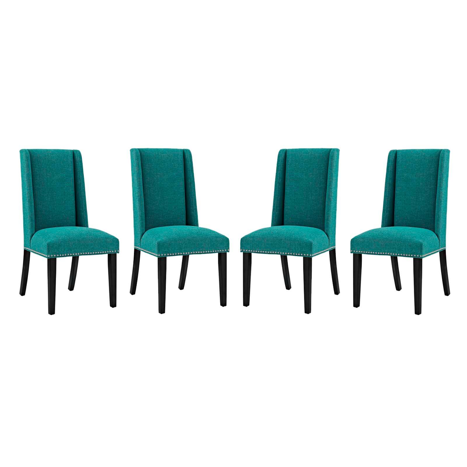 Baron Fabric Dining Chair Set of 4 by Modway - Teal