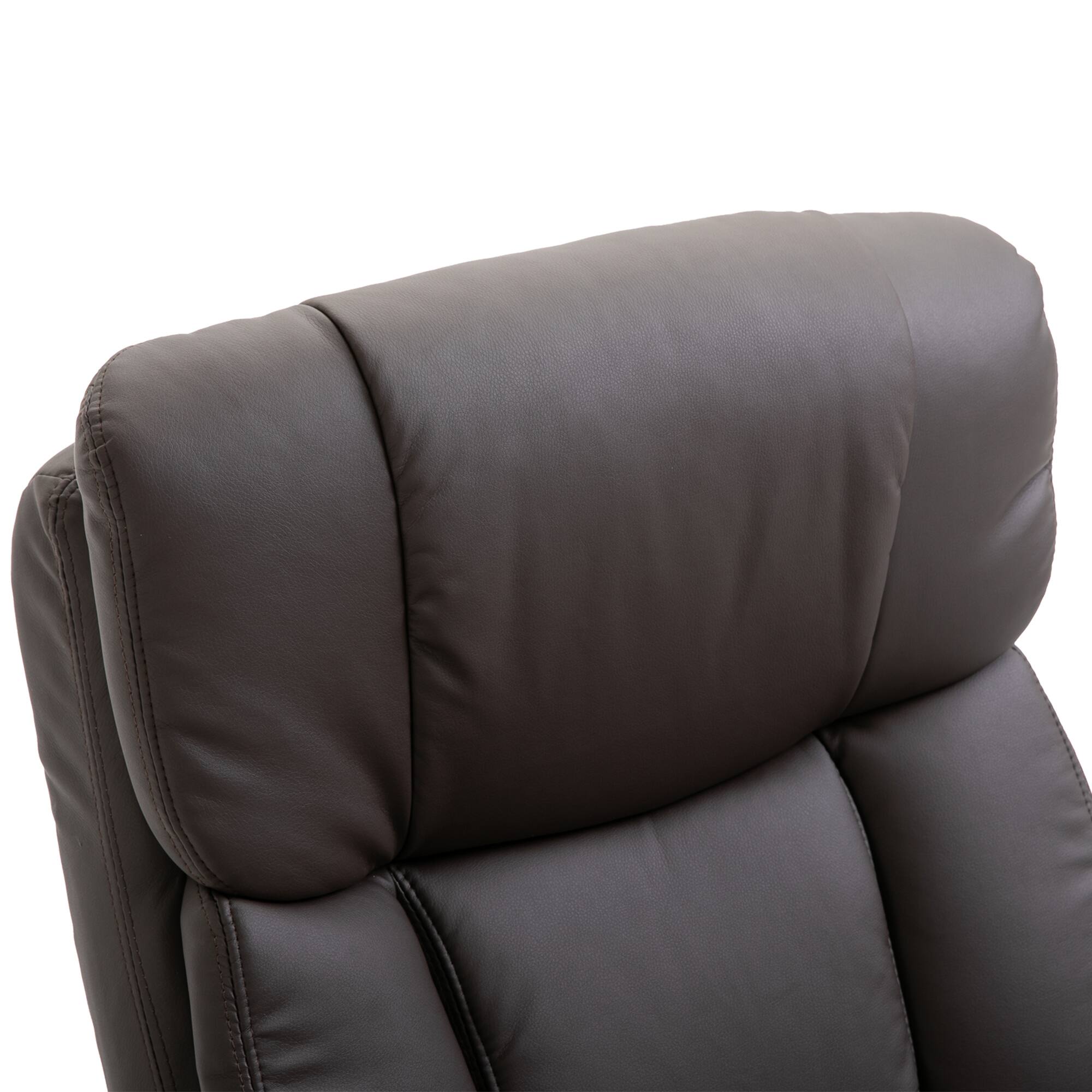 Alt View 8. Homcom - PU Leather Massage Recliner Chair with Ottoman 10 Point Vibration Swiveling Armchair - brown.