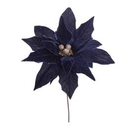 BreeBe - Glittered Poinsettia Flower Stem (Set of 6) - Blue