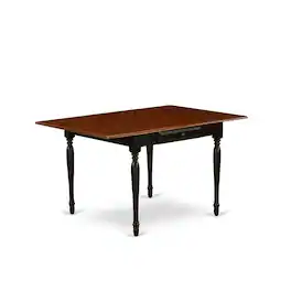 East West Furniture - Dining Table Black & Cherry - Brown