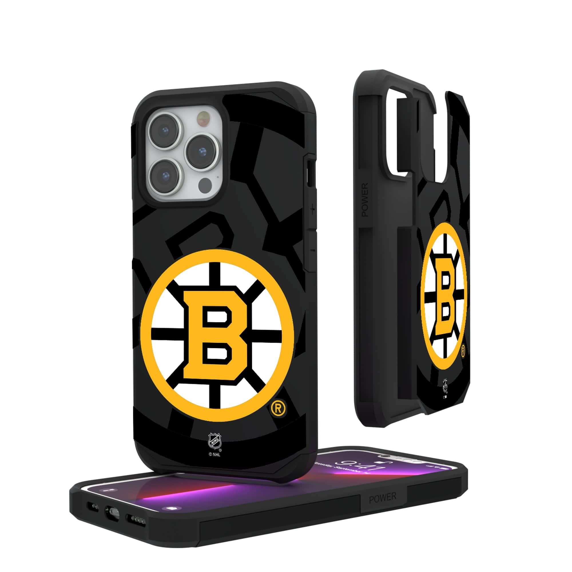 Keyscaper - NHL - Boston Bruins - iPhone Mono Tilt Rugged Case - 12 mini - Multicolor