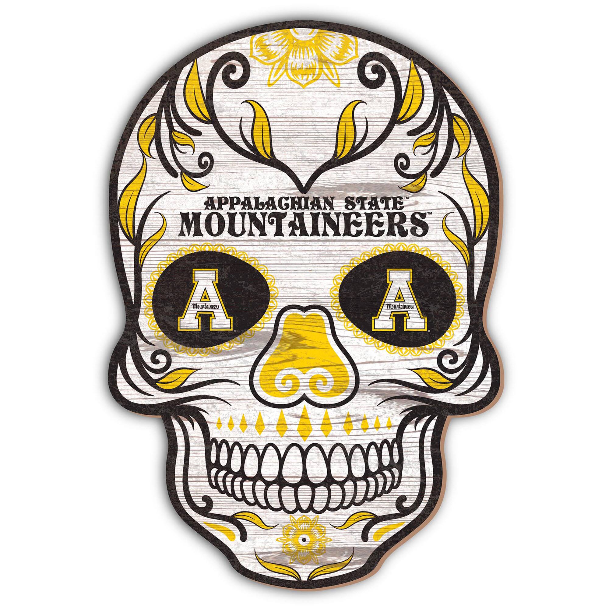 Appalachian State Mountaineers 12'' Sugar Skull Sign