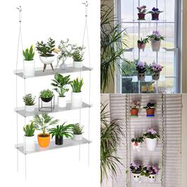 Reds Spade - Jolitac Acrylic Window Plant Shelves, Hanging Indoor Wall Plant Stand, 4-Tier - Clear 3-Tier