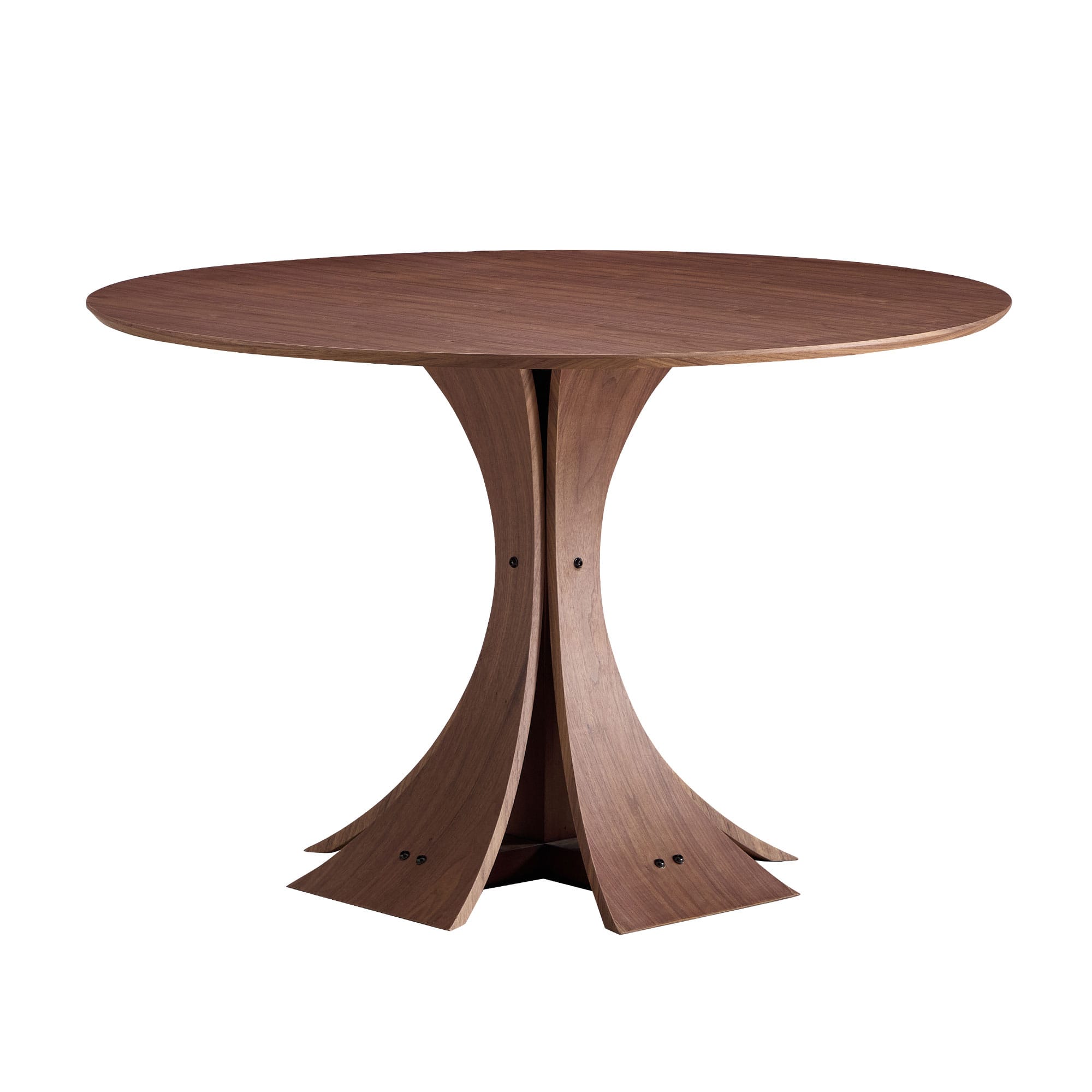 TinyHomie - 4724 Round Modern MDF Wood Dining Table Walnut Kitchen Living Room Cafe - Brown